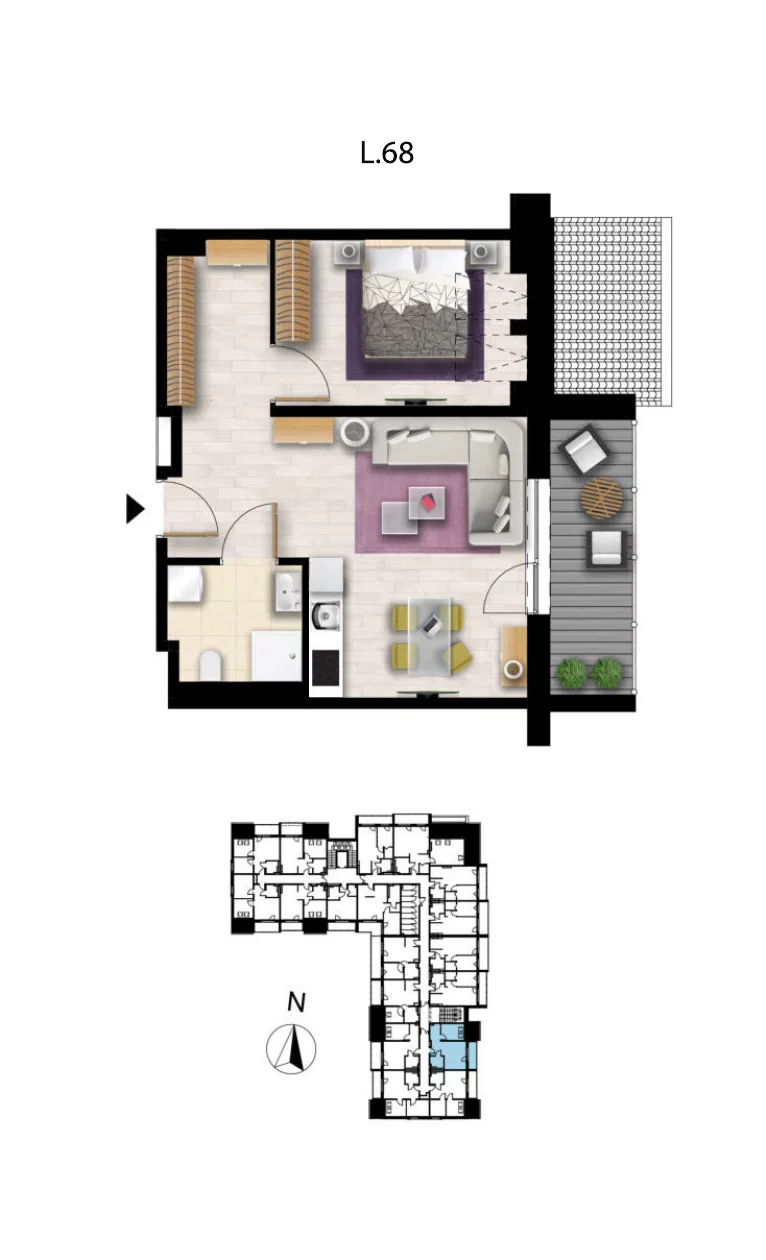 Apartament 36,77 m², piętro 3, oferta nr L60, Sunset Resort, Grzybowo, ul. Nadmorska 106